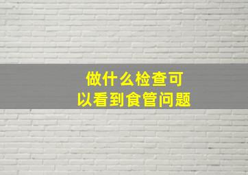 做什么检查可以看到食管问题