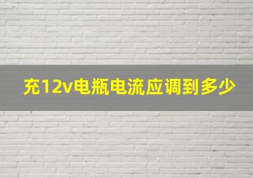 充12v电瓶电流应调到多少