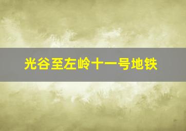 光谷至左岭十一号地铁