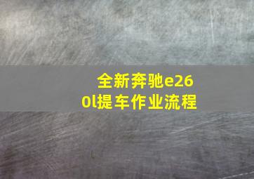 全新奔驰e260l提车作业流程