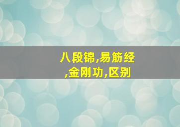 八段锦,易筋经,金刚功,区别