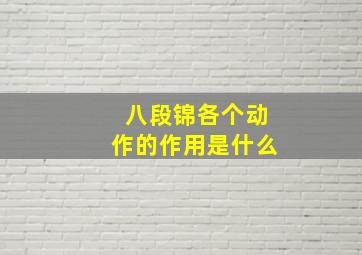 八段锦各个动作的作用是什么