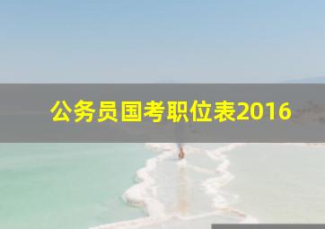 公务员国考职位表2016