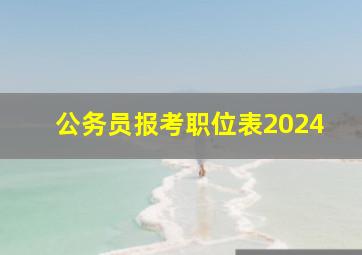 公务员报考职位表2024