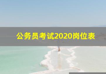 公务员考试2020岗位表