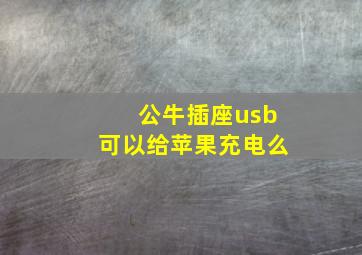 公牛插座usb可以给苹果充电么