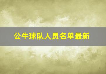 公牛球队人员名单最新