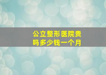 公立整形医院贵吗多少钱一个月