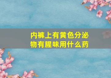 内裤上有黄色分泌物有腥味用什么药