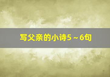 写父亲的小诗5～6句