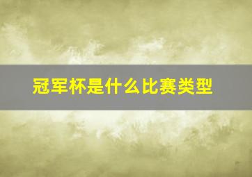 冠军杯是什么比赛类型