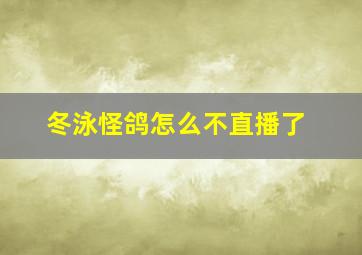 冬泳怪鸽怎么不直播了