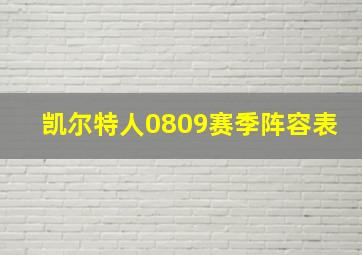 凯尔特人0809赛季阵容表