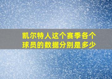 凯尔特人这个赛季各个球员的数据分别是多少