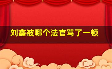 刘鑫被哪个法官骂了一顿