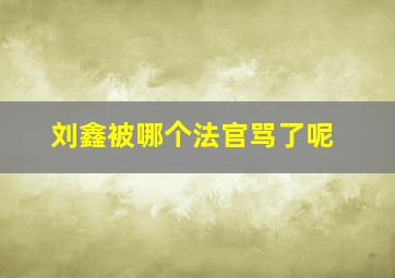 刘鑫被哪个法官骂了呢