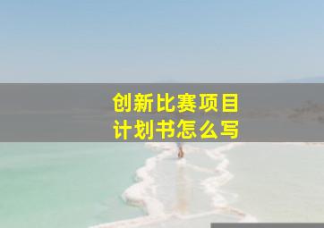 创新比赛项目计划书怎么写