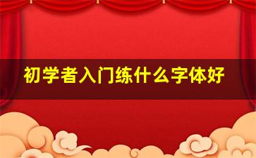 初学者入门练什么字体好