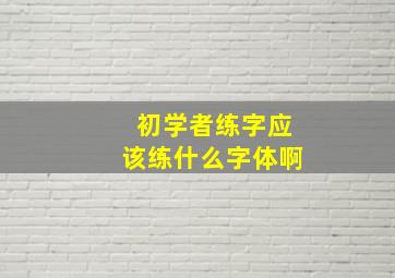 初学者练字应该练什么字体啊