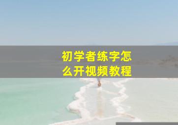 初学者练字怎么开视频教程