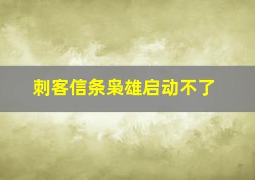 刺客信条枭雄启动不了