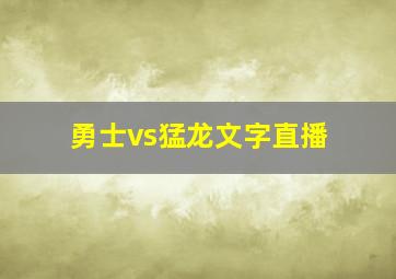 勇士vs猛龙文字直播