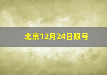 北京12月24日限号