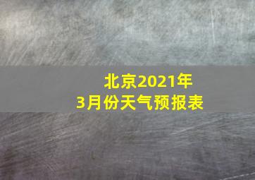 北京2021年3月份天气预报表