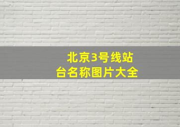 北京3号线站台名称图片大全