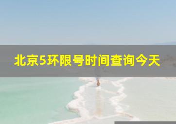 北京5环限号时间查询今天