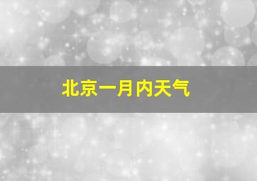 北京一月内天气