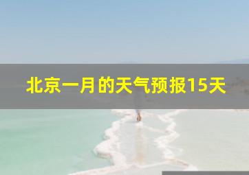 北京一月的天气预报15天