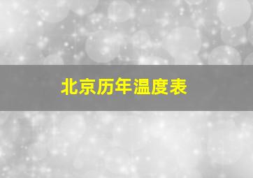 北京历年温度表