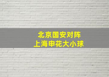 北京国安对阵上海申花大小球