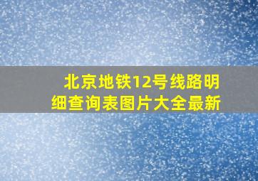 北京地铁12号线路明细查询表图片大全最新