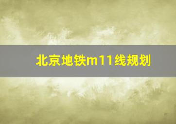 北京地铁m11线规划