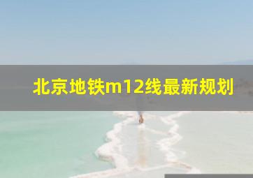 北京地铁m12线最新规划