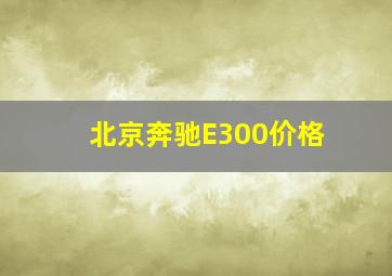 北京奔驰E300价格