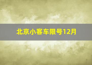 北京小客车限号12月