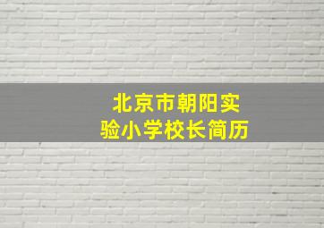 北京市朝阳实验小学校长简历