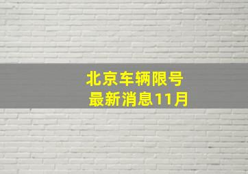 北京车辆限号最新消息11月