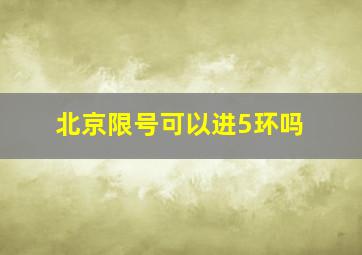 北京限号可以进5环吗