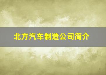 北方汽车制造公司简介