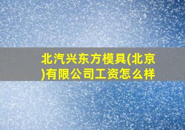 北汽兴东方模具(北京)有限公司工资怎么样