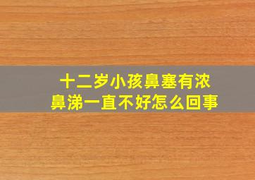 十二岁小孩鼻塞有浓鼻涕一直不好怎么回事