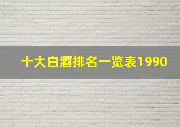 十大白酒排名一览表1990