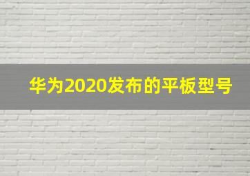 华为2020发布的平板型号