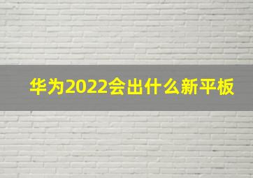 华为2022会出什么新平板