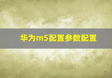 华为m5配置参数配置