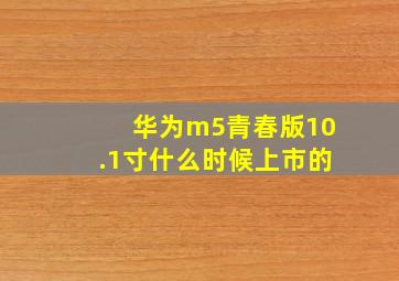 华为m5青春版10.1寸什么时候上市的